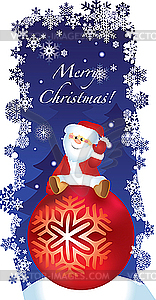 Christmas card with Santa Claus - vector image