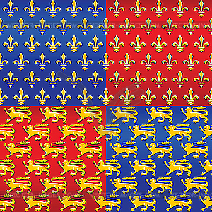 Heraldic seamless backgrounds - vector image