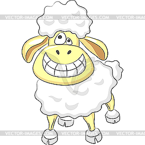 Cartoon happy funny ram - vector image