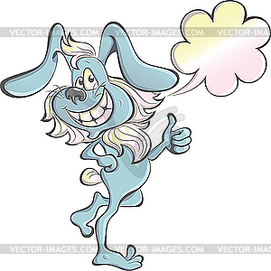 Rabbit showing thumbs up sign - vector image