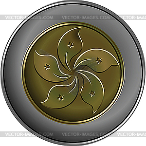 Chinese money gold and silver coin - vector image