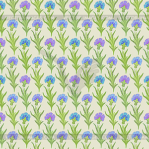 Seamless floral pattern with cornflowers - vector image