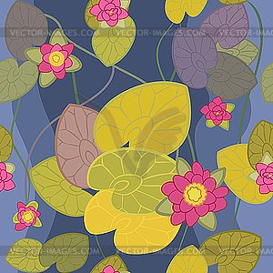 Seamless pattern of beautiful flower pink lotus - vector clipart