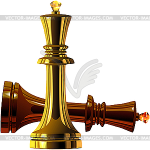 Chess victory of white over black king - vector image