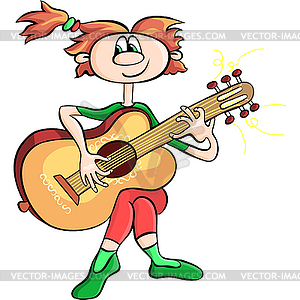 girl playing guitar cartoon