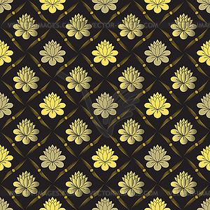 Seamless gold floral pattern - vector clip art