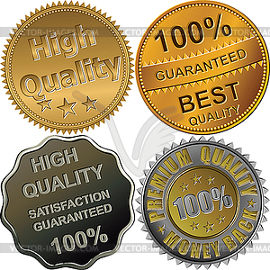 Set of gold, silver and bronze medals for quality - vector clip art