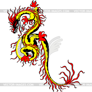 Asian chinese golden dragon - vector clipart