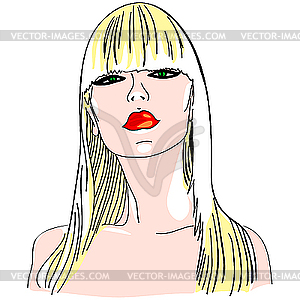 Blond girl  - vector clipart