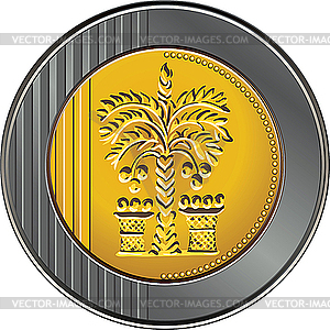 Israeli shekel coin with the image of the date palm - vector clipart