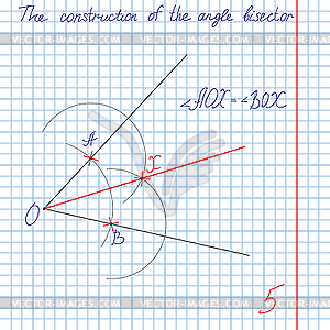 Construct an angle bisector - vector clipart