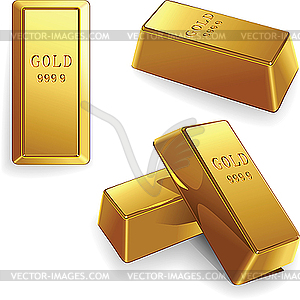 Set of gold bars - vector clipart