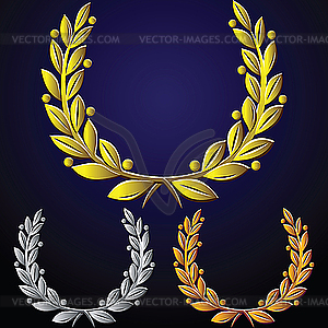 Set of laurel wreaths - vector image