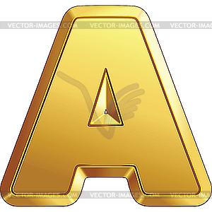 Shiny gold letter A - vector clipart