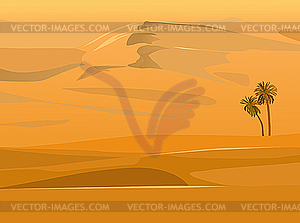 Пустынный ландшафт - векторный клипарт EPS