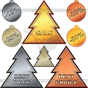 Christmas Set of Price tags - vector clipart / vector image