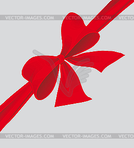 Big bow of red ribbon - vector image