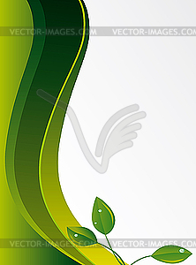 Abstract green background with leaves - vector clip art