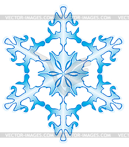 One snowflake on white background - vector image