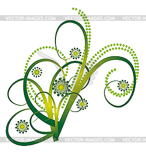 Abstract bouquet of green curls - vector clipart