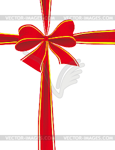 Big bow of red ribbon - vector clipart