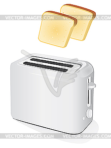 Plastic electric toaster with toast - vector clipart / vector image