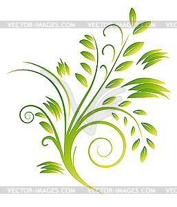 Abstract bouquet of green curls. Vector illustration - vector clipart