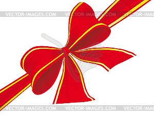Big bow of red ribbon - vector clipart