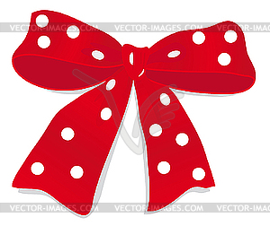 Big bow of red ribbon - color vector clipart