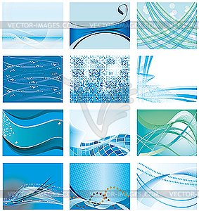 Синие абстрактные фоны - векторное графическое изображение