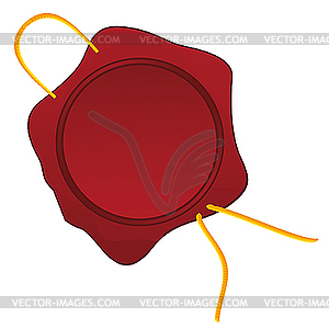 Wax seal with rope - vector clipart