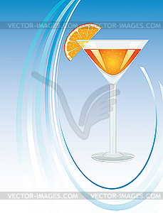 Glass of orange juice - vector clip art