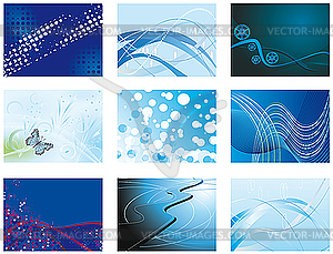 Collection of blue abstract backgrounds - vector clipart