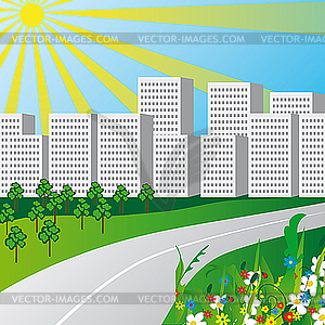 A highway in the city - vector clipart