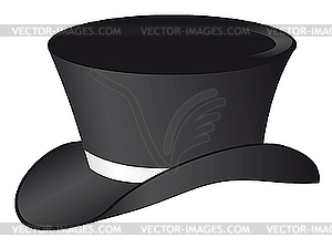 Black hat with white ribbon - vector clip art