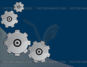 Blue abstract background with gears - color vector clipart