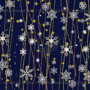 Christmas background with white snowflakes - royalty-free vector clipart