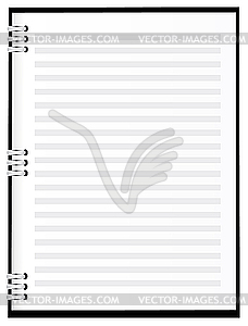 Notebook in black cover - vector image