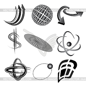 A set of abstract design elements - vector image