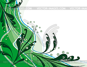 Abstract green background with plants - vector clipart