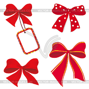 Set of red bows - vector clipart