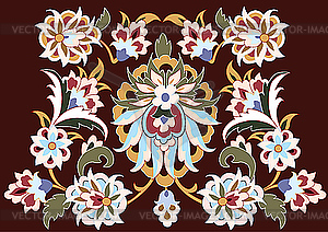 Traditional antique ottoman turkish tile design - vector image