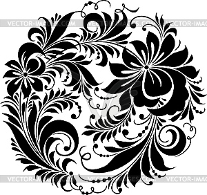 Russian traditional Hohloma ornament - vector clipart