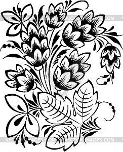 Russian traditional Hohloma ornament - vector clipart