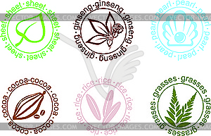 Signs with plants - vector image