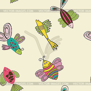 Colorful pattern fish backdrop  - vector clip art