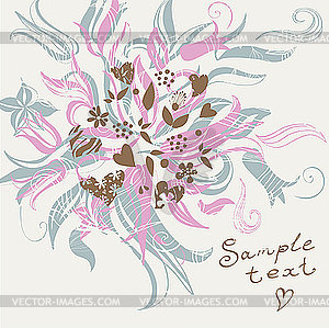 Flowers card - vector image