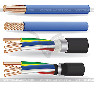 Electric copper cables - vector clip art