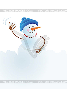 Рождественский снеговик и снежный ком - клипарт в формате EPS