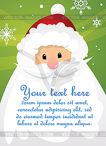 Новогодняя открытка с Дедом Морозом - векторное изображение клипарта